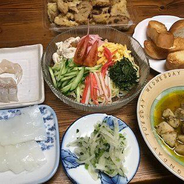 刺身とアヒージョと冷やし中華 By あんこ１９６１さん レシピブログ 料理ブログのレシピ満載