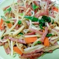 ハムといろいろ塩麹炒め