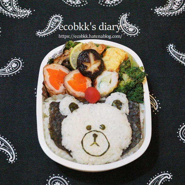 LINEスタンプのクマ（ブラウン）弁当/My Homemade Lunch/ข้าวกล่องเบนโตะ