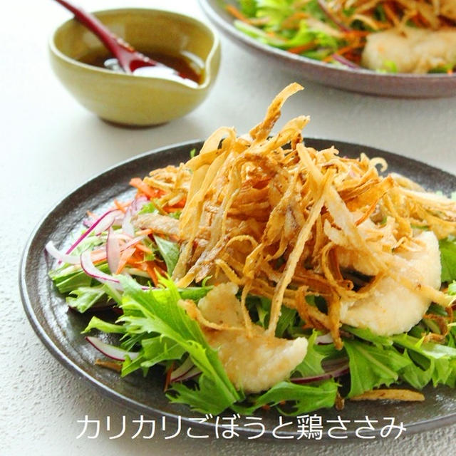 「カリカリごぼうと鶏ささみのおかずサラダ」さりお連載