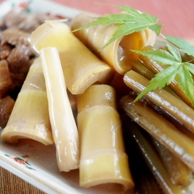 ■季節料理【蕗と真竹と油麩の煮物】