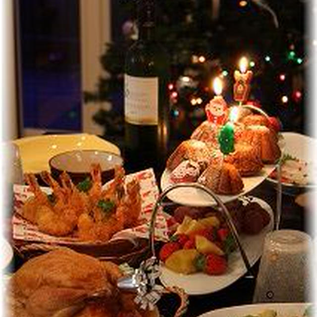 メリークリスマス！とハーブ海老フライ♪
