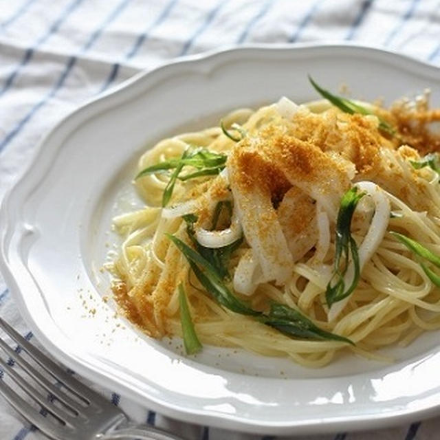 やりいかと、からすみのパスタ
