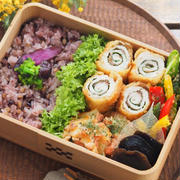 【揚げ物もさっぱり】ささみの梅しそフライ弁当