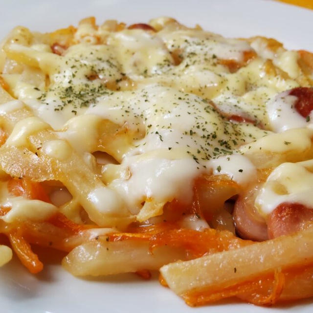 ピザ風ハッシュドポテト🥔🥕🧅🧀