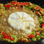 フライパンでカマンベールチーズもんじゃ焼き