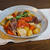甘辛さにほのかな酸味が絶妙！トマトと春菊の肉じゃが豆腐