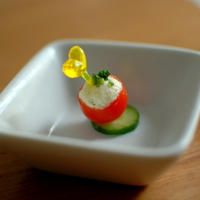 ミニトマトの観察(夏休みの宿題)とはるのピンチョス