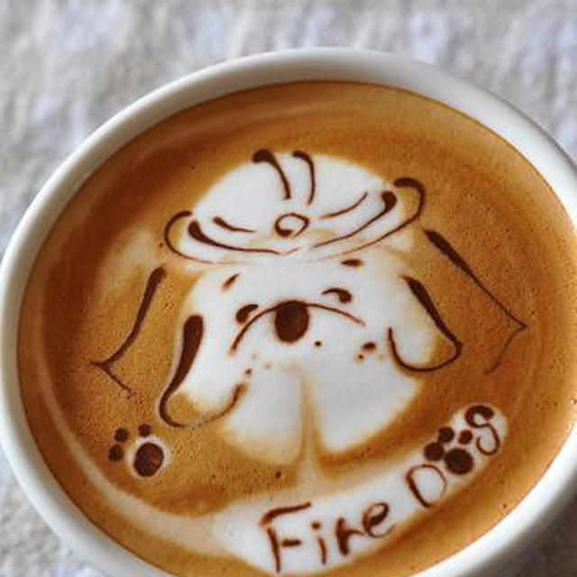 親子でラテアート 消防犬 Fire Dog By Nonさん レシピブログ 料理ブログのレシピ満載