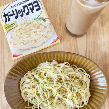 ゆでたパスタにあえるだけ！「ガーリックマヨ」