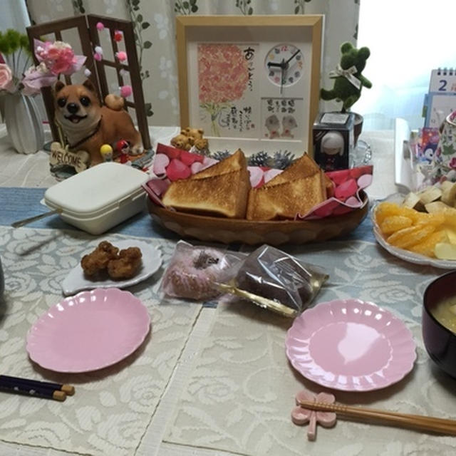 セブンのドーナツ二種で朝食