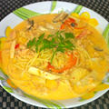 紅ズワイ蟹のトマトクリームパスタ