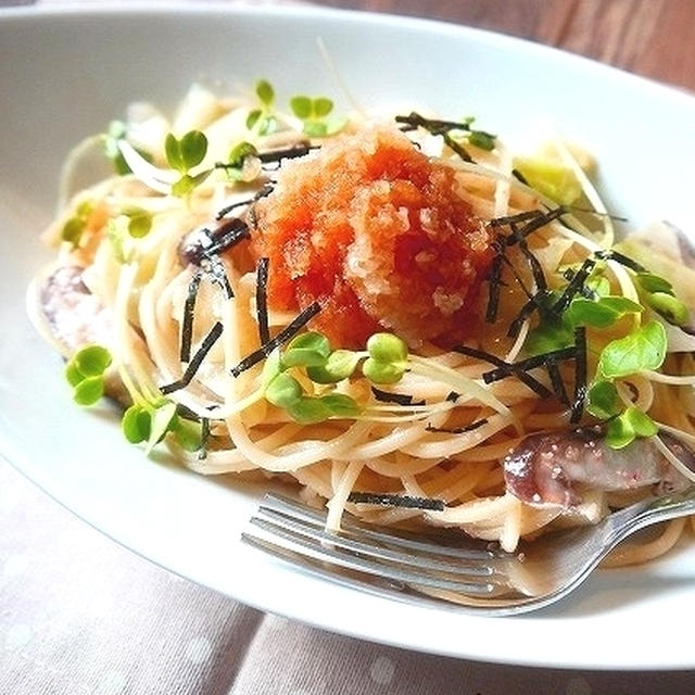 残り野菜のおろしたらこパスタ【パスタ連載更新しました】