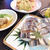 秋刀魚の棒寿司と竹輪の磯部揚げなど