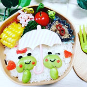空豆・枝豆でカエルさんで梅雨弁当【わっぱ弁当】 #自分弁当