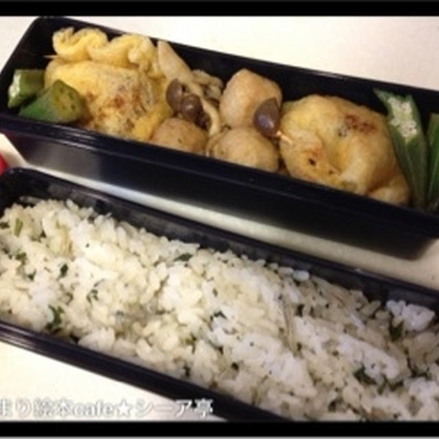 薄揚げのきんちゃく弁当＆サンストーンのピアス