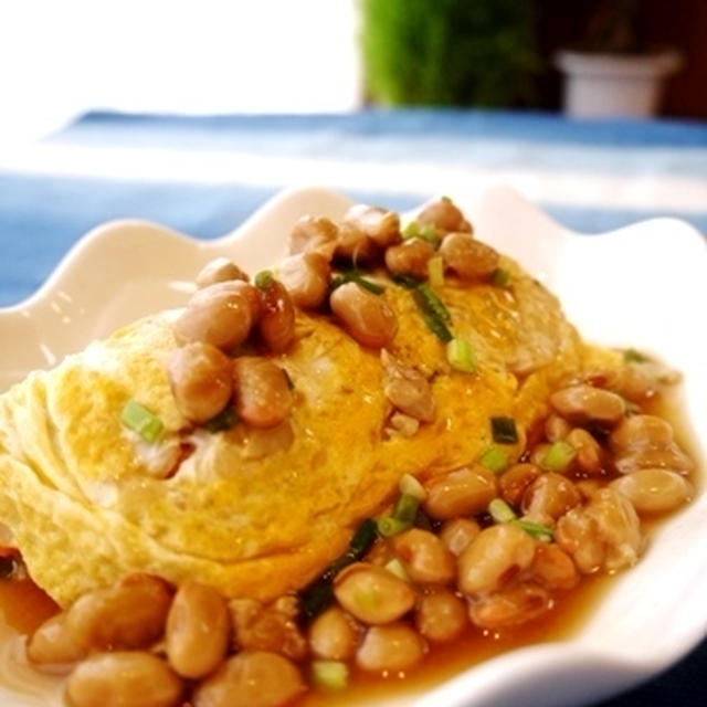 リメイク夕食♪納豆あんかけオム炒飯