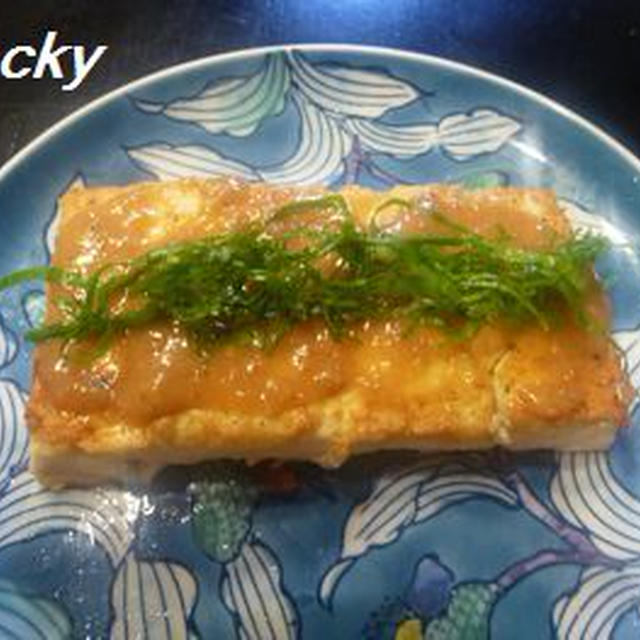 豆腐のステーキ胡麻味噌ソースと野菜のポタージュ