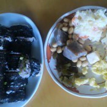 ★●のりまき、煮物、ポテトサラダ