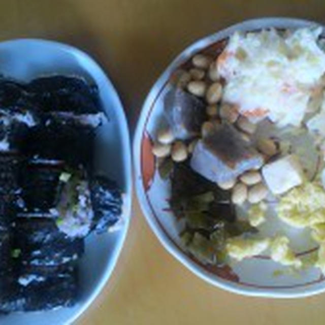 ★●のりまき、煮物、ポテトサラダ