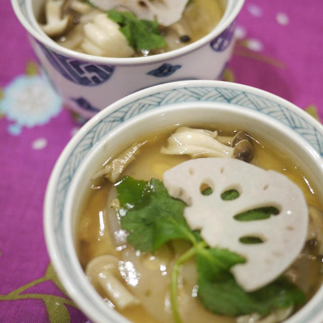 （１３３）蓮根入り鶏挽肉蒸し　と　湯布院むらたさんの茶葉チョコレート