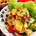 蒸し鶏とアボカドの胡麻油サラダ(動画レシピ)/Steam chicken salad.