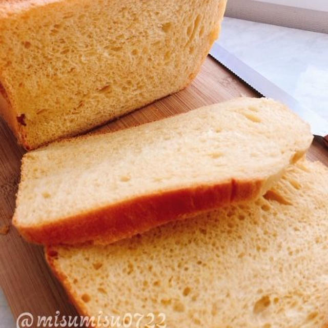 さくさく食感！お砂糖なし卵たっぷり食パン(動画あり)