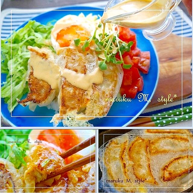 餃子の丼ぶり＊ロコモコ風～王将レシピ②