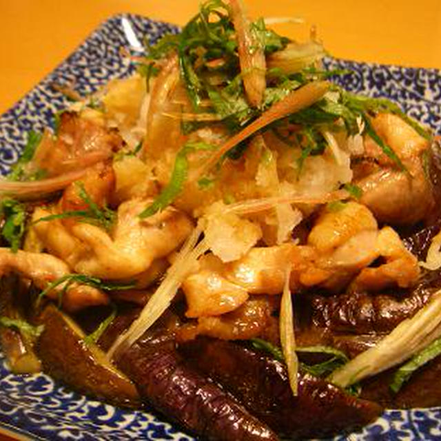 鶏唐となすのさっぱり薬味おろし