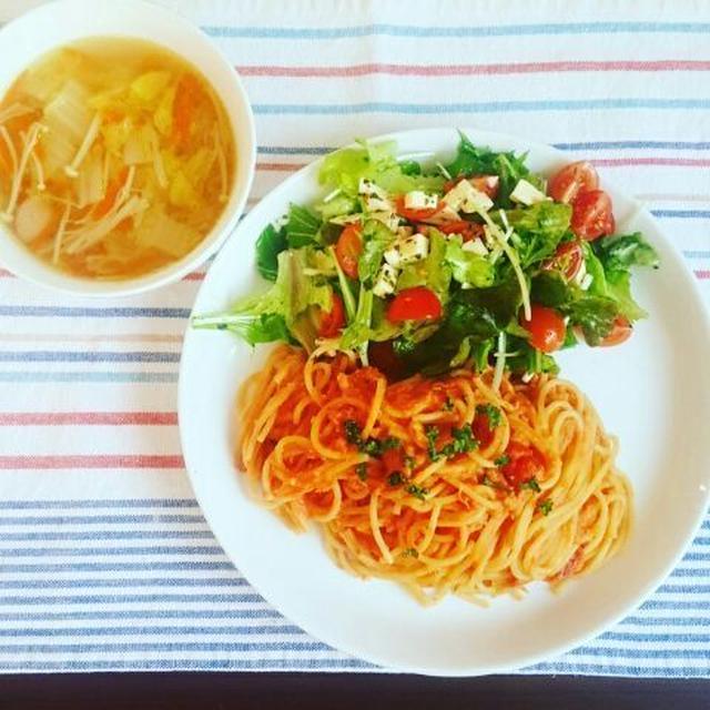 蟹クリームトマトパスタdeワンプレートランチ
