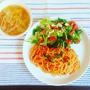 蟹クリームトマトパスタdeワンプレートランチ