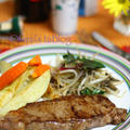 Steak seasoned soy sauce