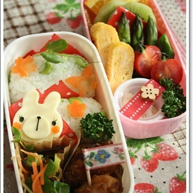 ウサギちゃんのデコ弁(次女弁)