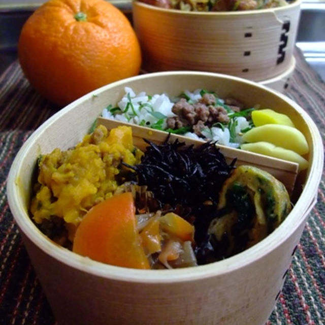 昨日の使いまわしお弁当。