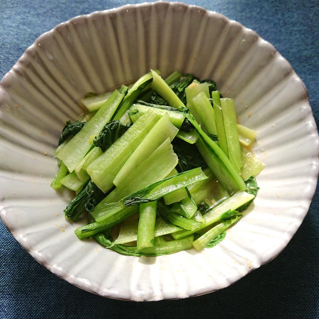 レンジで超簡単小松菜のめんつゆ合え