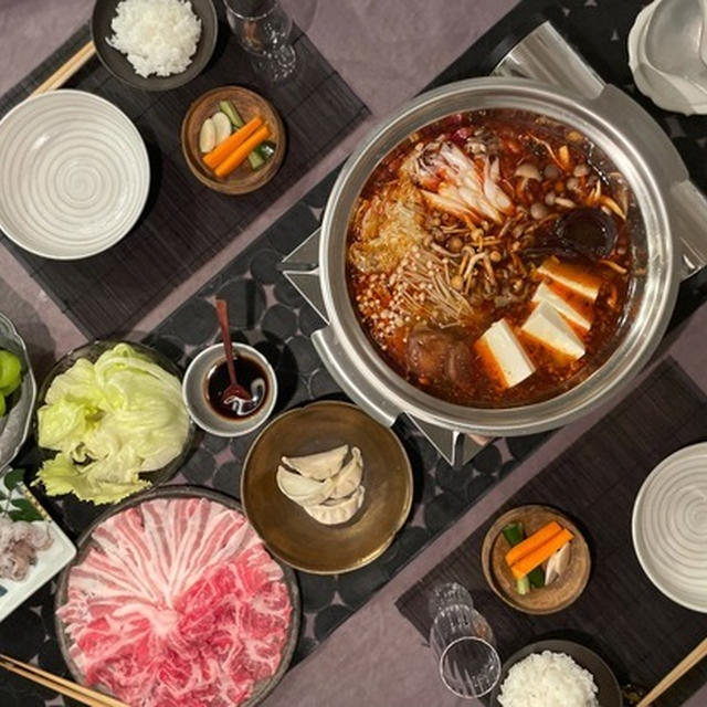 四川料理のすごい人のレシピの「火鍋」の夜ごはん