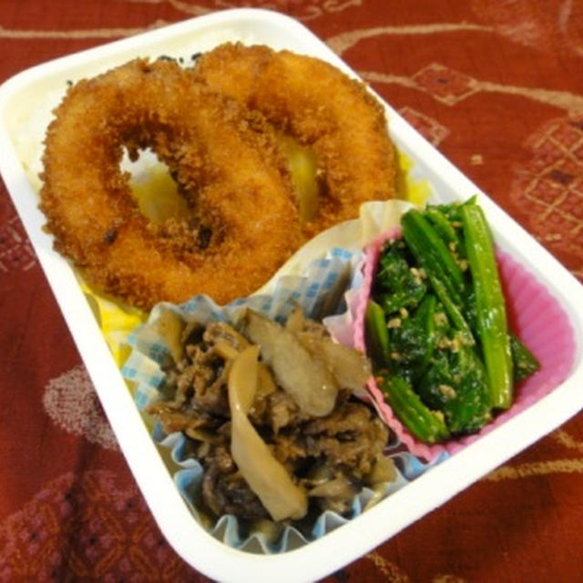 １月１０日　牛しぐれ煮　と　烏賊フライ　～　高３＠ガブ弁当