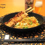 ストウブで『焼きそば＆焼き鳥』なひとりごはん。