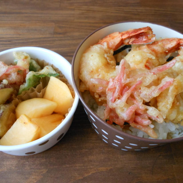 天丼弁当と新しいお弁当箱♫