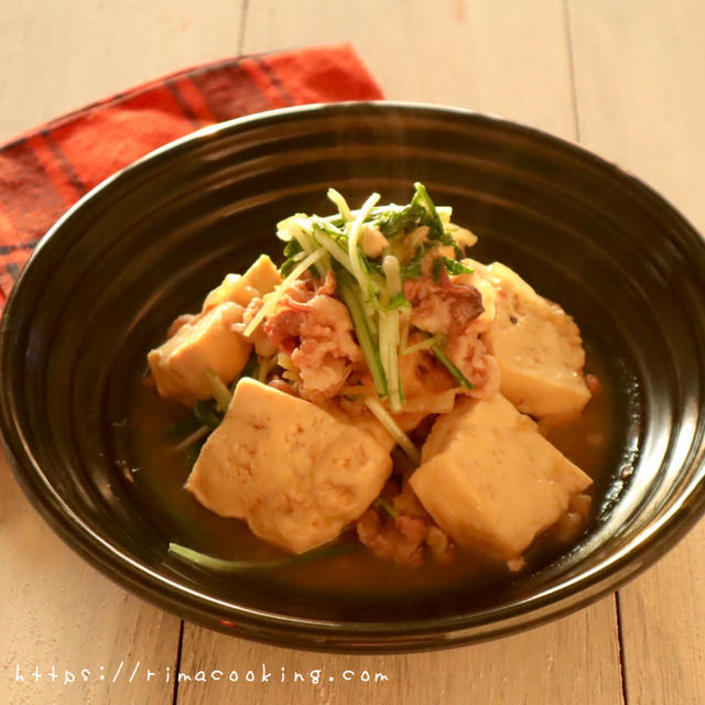 【レシピ】豚肉と豆腐の生姜煮