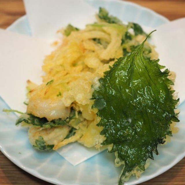 えびと貝柱のかき揚げ