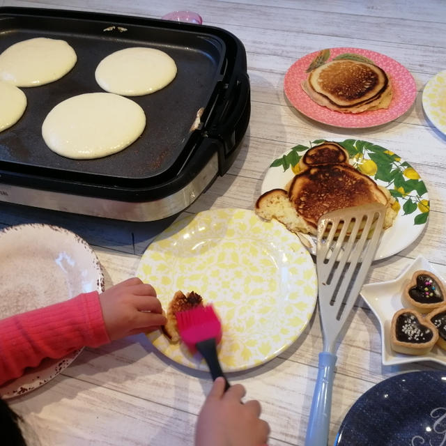 朝ごはんはホットケーキ♪