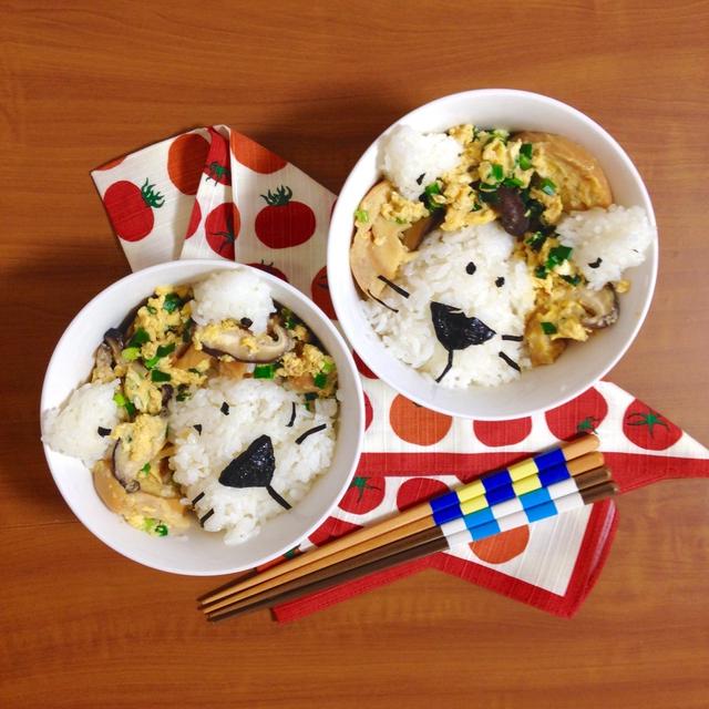 簡単朝ごはん！ヘルシーな親子丼？お麩の卵とじで「ライオン丼」