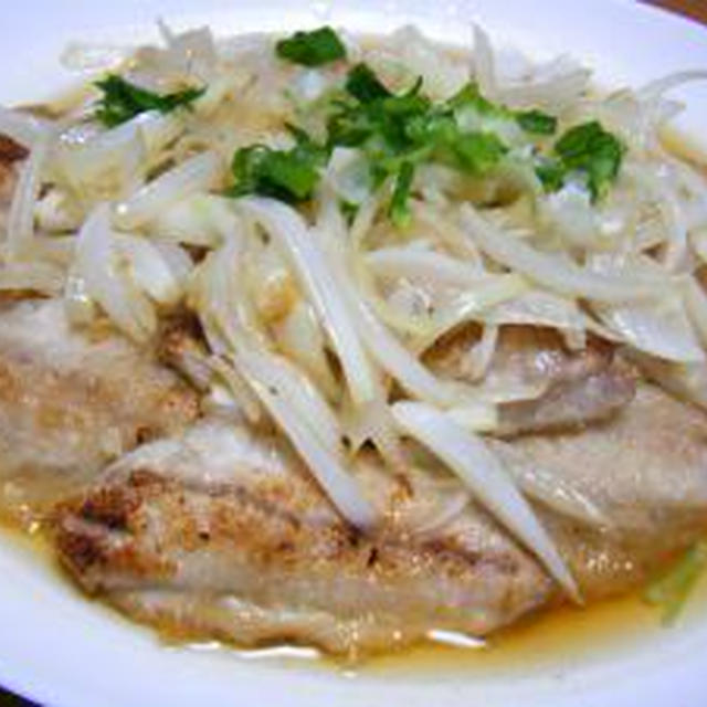鯵の新玉のせ甘酢がけ