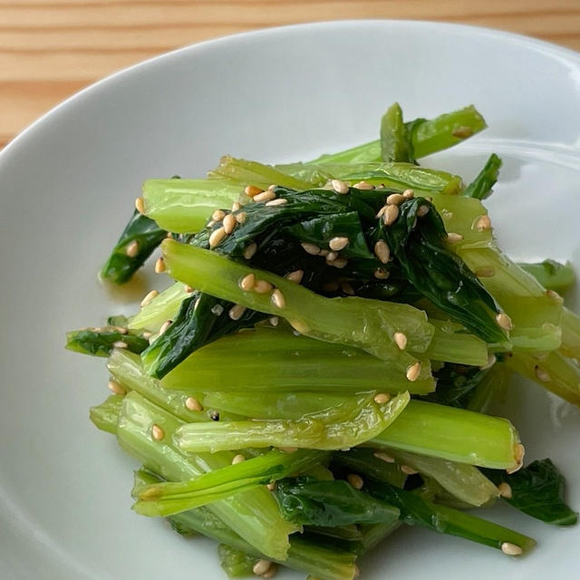 【野菜ひとつ】かぶの葉のにんにく醤油和え