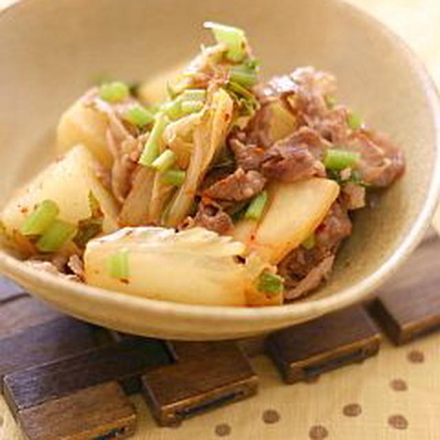 長いものキムチ煮