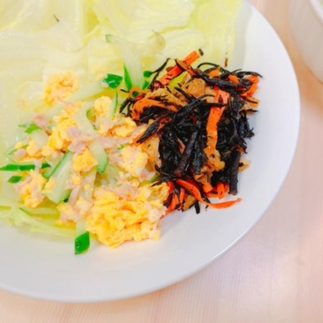 【糖質制限】ケトジェニックダイエット☆ツナと卵のサラダとひじきサラダ