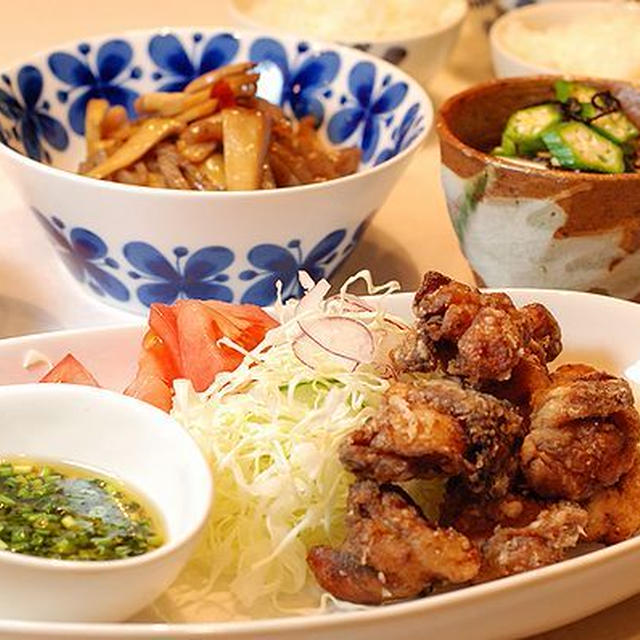 ねぎポンダレかけ鶏の唐揚げ