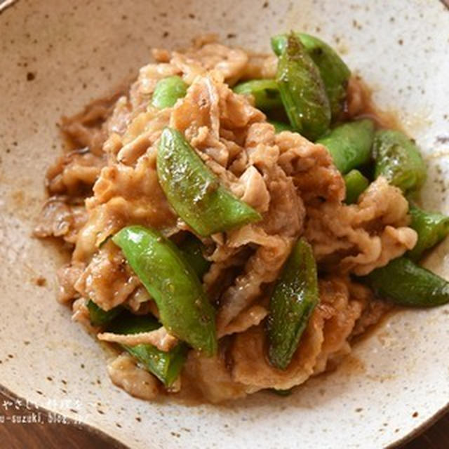 【レシピ・主菜・動画】ガッツリ！！ご飯がもりもり食べられる主菜おかず 豚バラとスナップえんどうの甘辛炒め
