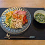 冷やし中華の昼食・玉子サンドの朝食♪